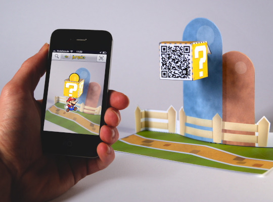 hand holding smartphone showing augmented reality overlay