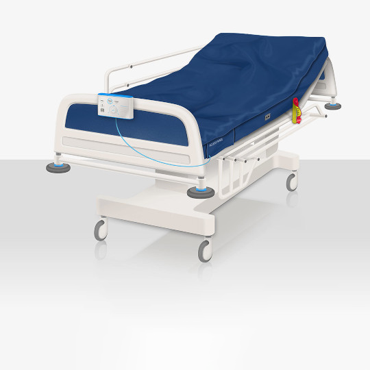 rendering of therapeutic mattress on bed