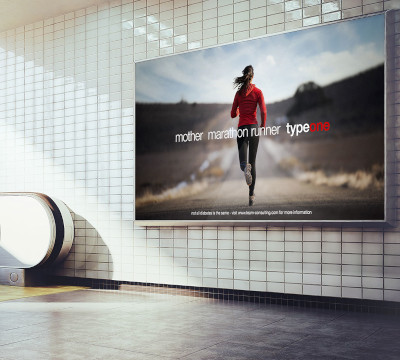 billboard poster mother marathon runner type one