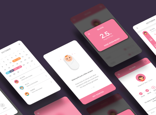 graphic of tracking app screen designs
