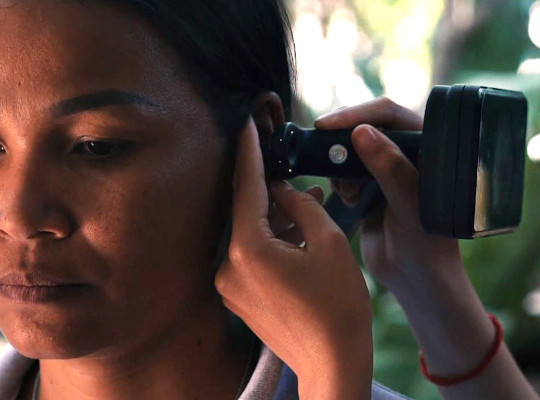 person undergoing ear examination