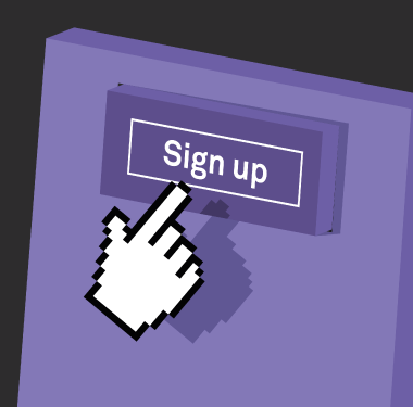 Signing up symbol