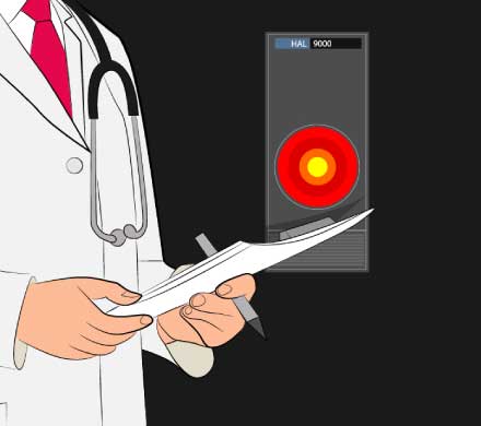 Illustration showing scientist holding paperwork